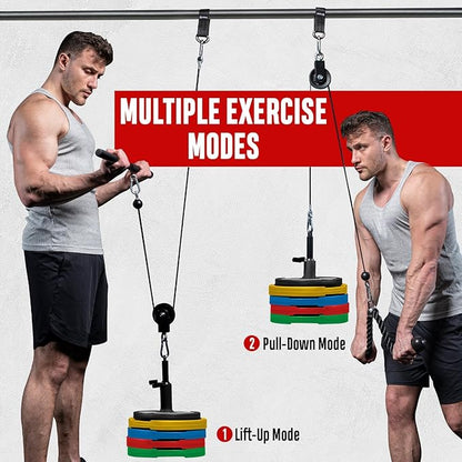 FitBeast Pulley System Gym, Cable Weight Pulley System for Gym LAT Pulldown, Biceps Curl Workout, Ideal Home Gym Equipment for Forearm, Shoulder, Strength Training
