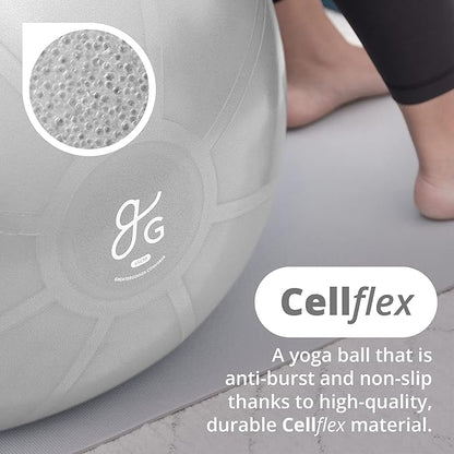 Greater Goods Yoga Ball Anti-Burst Exercise Ball for Pilates, Stability, Pregnancy & Workouts, Includes Pump, in Multiple Sizes and Colors