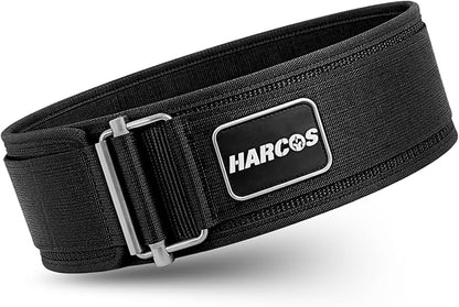 HARCOS Auto-Lock Weight Lifting Belt – 4” Premium Nylon Gym Belt for Squats, Deadlifts & Olympic Lifting – Adjustable Core Support Belt for Men & Women