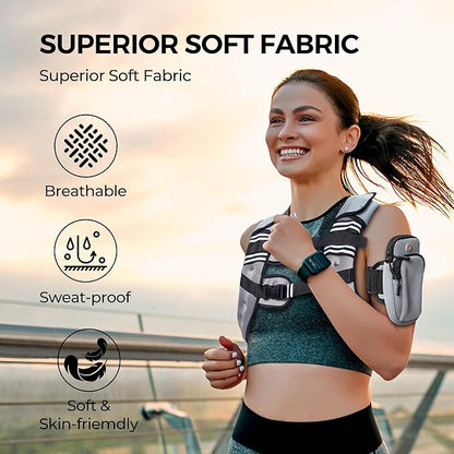 PACEARTH Weighted Vest,6lb/8lb/10lb/12lb/16lb/20lb/25lb/30lb Weight Vest with Reflective Stripe, Body Weight Vests for Women, Men, Weight Loss Workout, Strength Training, Running, Walking, Jogging