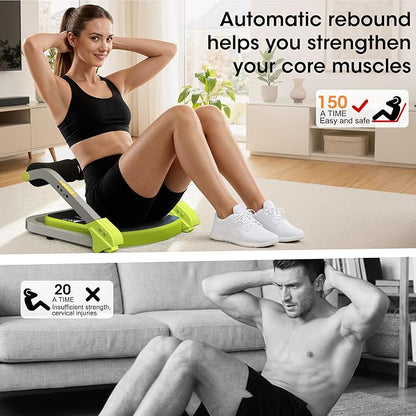 Ab Machine Ab Trainer - Sit Up Exercise Equipment& Core Machine, 4 Level Adjustable Resistance, Foldable Ab Crunch Machine for Home Gym Stomach Workouts