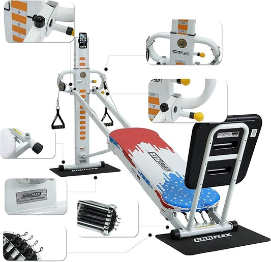 GR8FLEX Performance Gym for Total Over 100 Exercises, Multi-Functional Workout Machine, High Performance Strength Training, Cardio, and Full Body Fitness Equipment for Home Use