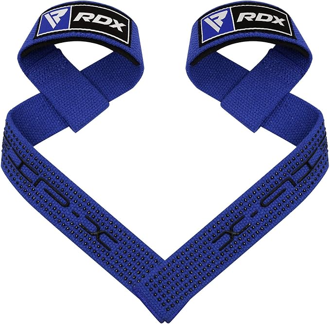 RDX Lifting Straps for Weightlifting –100% Cotton Heavy Duty Gym Wrist Strap with 5MM Neoprene Padding, 60CM Anti-Slip Hand Grip Wraps for Deadlifts Powerlifting Workouts Strength Training, Men Women