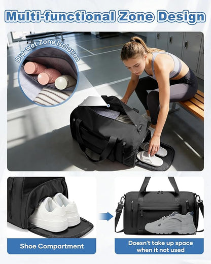 Gym Bag Womens,Travel Duffel Carry on Bag Sport Tote Bag Weekend Overnight Bag