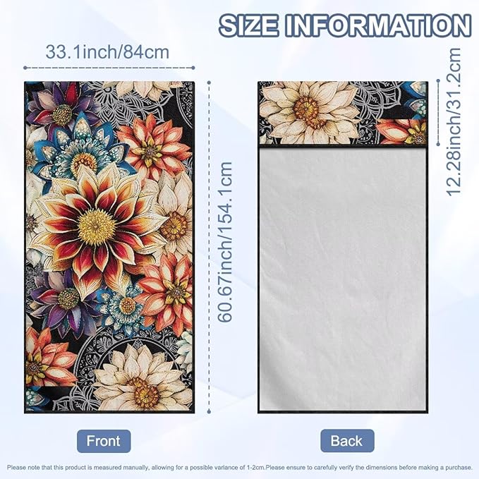 Bulopur Dahlia Floral Car Seat Towel Cover After Gym Workout Running Swimming Boho Automotive Accessories for Girly Non-Slip Sweating Car Seat Cover Removable