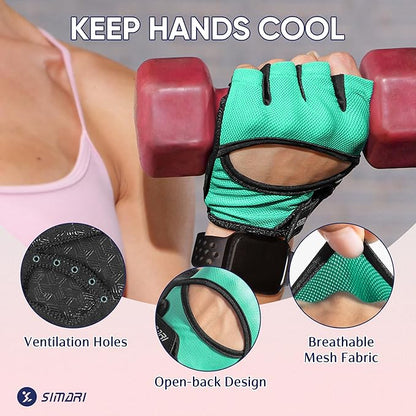 SIMARI Workout Gloves for Women Men with Full Palm Protection, Strong Grip, Cushion Impact, Breathable, Suitable for Gym Training, Kayaking, Weight Lifting, Exercise, Fitness, Cycling