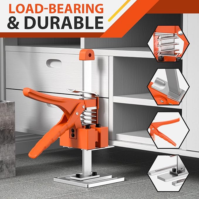 Labor Saving Arm Jack Handle 2 Pack,15 in Construction Jack,Multifunctional Furniture Jack for Installing Cabinets and Wall Tile Height Adjuster Handheld Lifter Tool, Load 400LBS