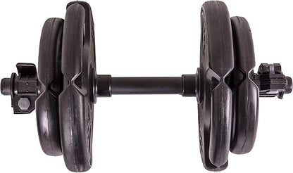 The Step Fitness Adjustable Dumbbell Set or Barbell Weight Set, 35-60 lbs, with Collars, and Weights