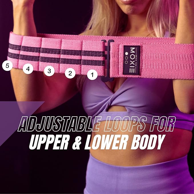 Adjustable Fabric Resistance Bands – Non-Slip Booty Bands for Squats, Glutes & Legs – 2 Pack Easy & Medium Resistance for Home Workouts