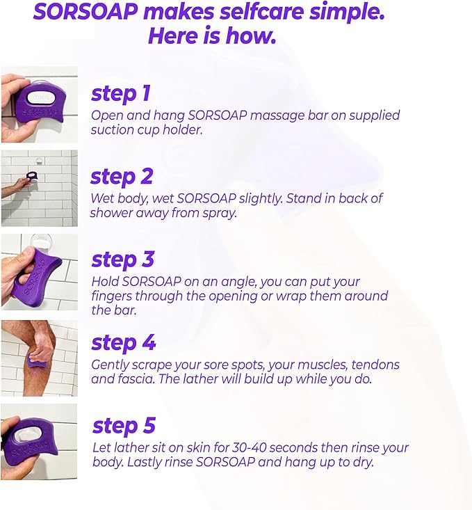 Pro Bundle | Muscle Scraper Soap Bars & SORTOOL Pro Myofascial Release Tool | Fascia Massage Recovery & Deep Clean | 2 Bars, Tool, Holder, & Exfoliating Bag Included