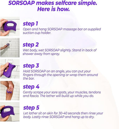 Pro Bundle | Muscle Scraper Soap Bars & SORTOOL Pro Myofascial Release Tool | Fascia Massage Recovery & Deep Clean | 2 Bars, Tool, Holder, & Exfoliating Bag Included