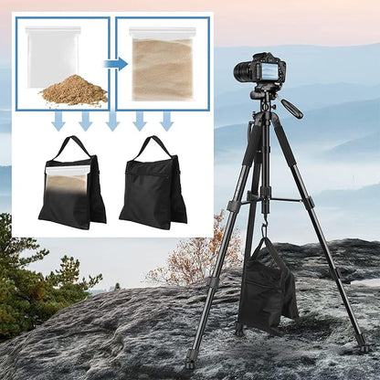 6 Pack Sandbags Weight Bags for Photography Equipments, Photography Sand Weight Bags, Heavy Duty Sandbags for Backdrop Stand, Outdoor Canopy, Photo Tripod,Pop up Tent, Umbrella Base (Black)