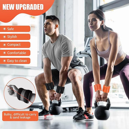 Ankle Weights Set of 2 (1 lb/2 lb Each) for Women Men Adjustable Wrist Bracelet for Home Gym Weighted Bangles Wristbands Leg Arm Weights for Walking Swimming Running Pilates Yoga Gym