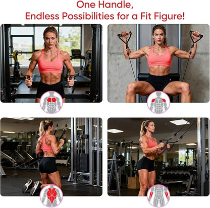 FitBeast Ankle Straps for Cable Machines Women, Ankle Strap Set - Glute Kickback Ankle Strap & Gym Handles, Gym Ankle Straps for Resistance Bands, Booty Workouts, Leg Extensions, Hip Abductors