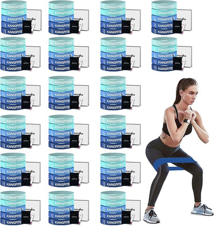 100 PCS Bulk Resistance Bands Latex, Loop Exercise Bands Set for Gym Members Sports Class Students Gift, 5 Pieces Each Set with Storage Bag, Fitness Bands for Outdoor Home Gym Yoga Pilates