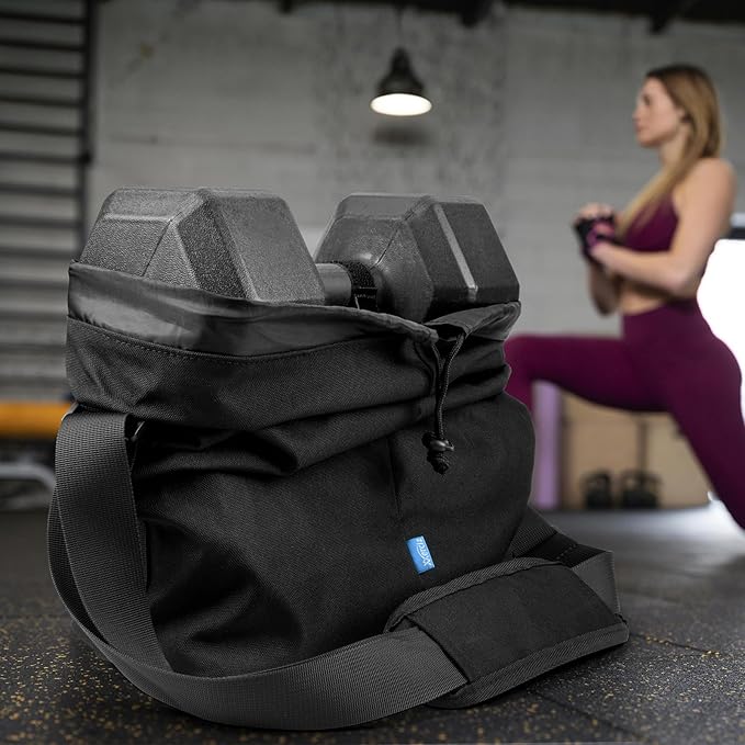 Xxerciz Dumbbells Carry Bag with Adjustable Strap, Portable Fitness Dumbbell Storage Bag Case, Gym Crossbody Bag with Soft Pad for Carrying 1 Pair Dumbbells - Each from 5 LBS to 20 LBS