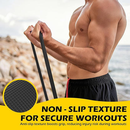 Pull Up Bands, Resistance Bands Set for Pull-Up Assistance, Exercise Bands with Door Anchor & Grip Pads for Men & Women Working Out, Physical Therapy, Muscle Training