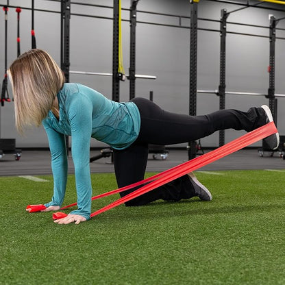 Serious Steel Fitness Flat Resistance Bands for Upper and Lower Body Strength Training and Exercise. (Non-Latex Flat Physical Therapy Exercise Bands - 4" x 25 Yards or 4" x 5 Feet)