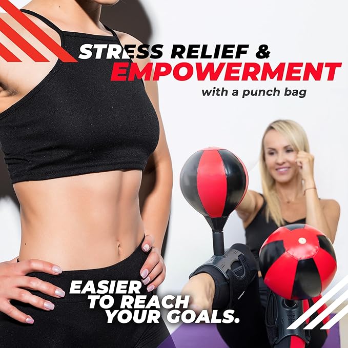 Abs Workout Equipment Punching Bag for Adults – Fun Sit Up Exercise Equipment for Crunches – Speed Punching Bag Crunches, Leg Trainer, Waist Trainer for Home Workout, Office, Fitness Gifts