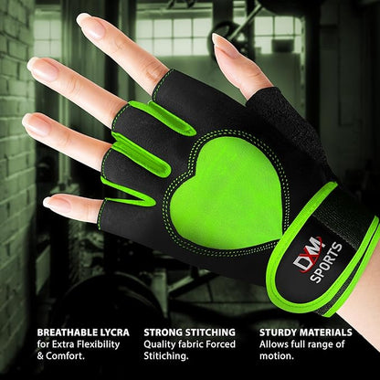 DXM SPORTS Workout Gloves for Women with Wrist Support - Weight Lifting Gloves for Gym, Cycling, Training - Exercise Gloves for Women