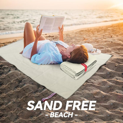 Microfiber Towel Large for Beach, Travel, Swimming, Bath, Pool–Quick Dry, Ultra Compact, Sand Free, Lightweight & Super Absorbent(Off White,60x30 in)