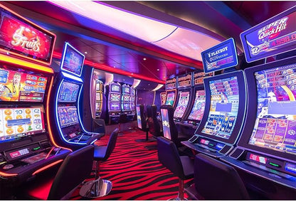 Gambling Slot Machines Backdrop Casino Game Hall Lucky Winner Game Room Gaming Photography Background Casino Themed Party Backdrop Decorations Birthday Shoot Adult Portrait Props 20x10ft