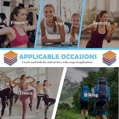 12 Pack 32 x 12 in Cooling Towels Bulk for Neck and Face Microfiber Ice Towel Sweat Towels Breathable Soft Chilly Towel Portable Cool Neck Rags for Yoga Sport Gym Workout Fitness
