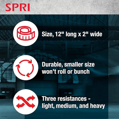 SPRI Mini Loop Bands Kit, Set of 3 - Light, Medium, Heavy Resistance Bands for Lower Body Workouts, Toning Muscles, and Exercise
