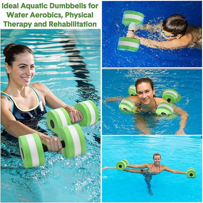 5 Pcs Pool Aquatic Exercise Set Including 2 Lightweight Water Dumbbells, 2 Ankle Swimming Weights, and Swim Belt Water Exercise Equipment for Aquatic Aerobics