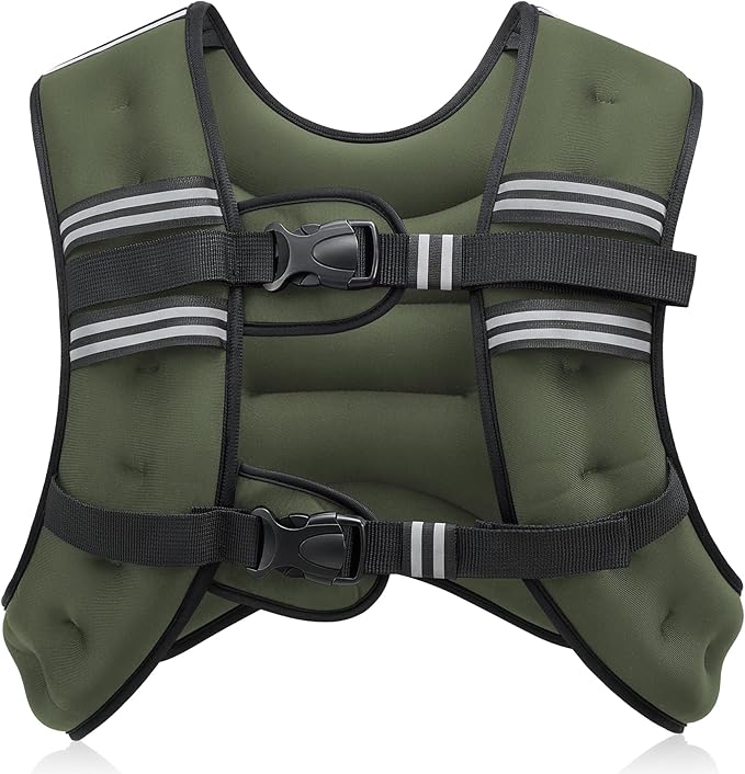 ZELUS Weighted Vest, 6lb/8lb/12lb/16lb/20lb/25lb/30lb Weight Vest with Reflective Stripe for Workout, Strength Training, Running, Fitness, Muscle Building, Weight Loss, Weightlifting