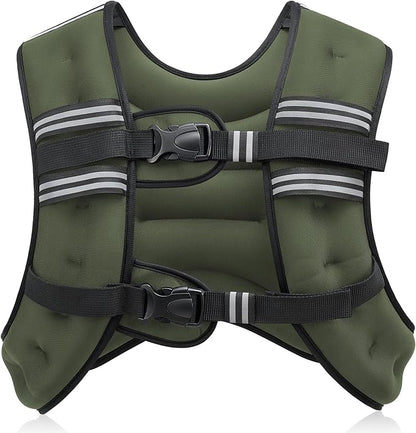 ZELUS Weighted Vest, 6lb/8lb/12lb/16lb/20lb/25lb/30lb Weight Vest with Reflective Stripe for Workout, Strength Training, Running, Fitness, Muscle Building, Weight Loss, Weightlifting