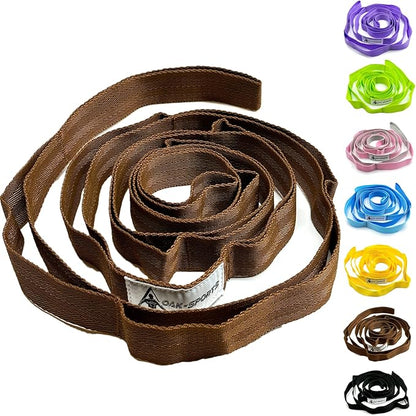 Stretching Strap Yoga Strap with Loops, Stretch Straps for Physical Therapy, Non-Elastic Exercise Strap for Pilates, Dance and Gymnastics with Workout Guide