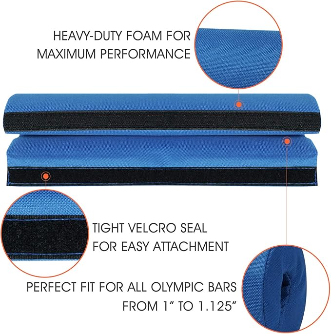 Yes4All Ergonomic Foam Bar Pad, Olympic Barbell Squat & Neck Pad for Squats, Hip Thrusts & Weight Lifting Bar