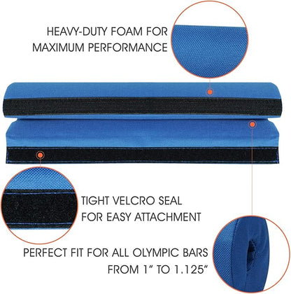 Yes4All Ergonomic Foam Bar Pad, Olympic Barbell Squat & Neck Pad for Squats, Hip Thrusts & Weight Lifting Bar
