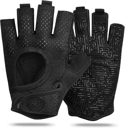 MOREOK Workout Gloves for Men/Women- [3/4 Finger] [Curved Open Back] Weight Lifting Gloves Gym Gloves for Weightlifting,Exercise,Training,Pull ups,Fitness and Rowing