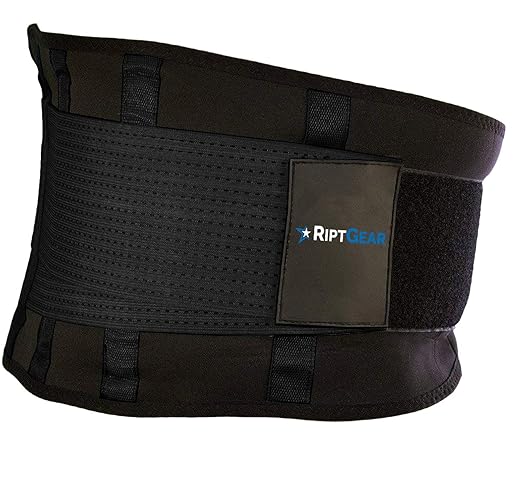 RiptGear Back Brace for Lower Back Pain Relief - Breathable Back Brace for Men and Women - Ideal for Lifting, Work, Sciatica, Herniated Disc, and Lumbar Support - Black, XXL (Waist: 40"-43")