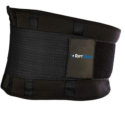 RiptGear Back Brace for Lower Back Pain Relief - Breathable Back Brace for Men and Women - Ideal for Lifting, Work, Sciatica, Herniated Disc, and Lumbar Support - Black, XXL (Waist: 40"-43")