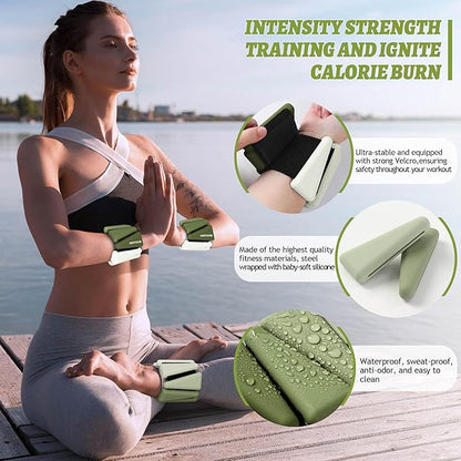 Ankle Weights for Women Wrist Weights Set of 2 (1 lb/2 lb Each) Adjustable Arm Leg Weight for Womens Men Suitable for Walking Swimming Running Pilates Yoga Gym