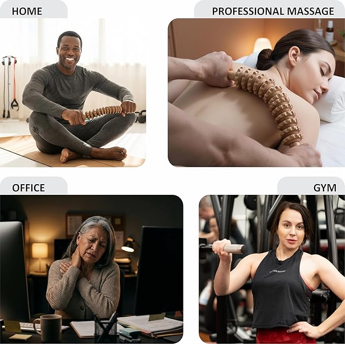 Curved Muscle Roller Stick – Deep Tissue Massage Stick for Muscle Recovery & Sports Therapy, Manual Massage Roller for Legs, Back & Trigger Points (Zero Flex Steel Core) with Travel Bag