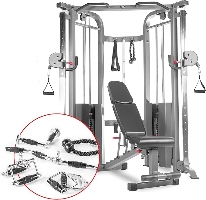 XMARK Functional Trainer Cable Machine, Dual Weight Stack Cable Pulley Machine for Strength Training, Commercial and Home Gyms, and Rehab Facilities