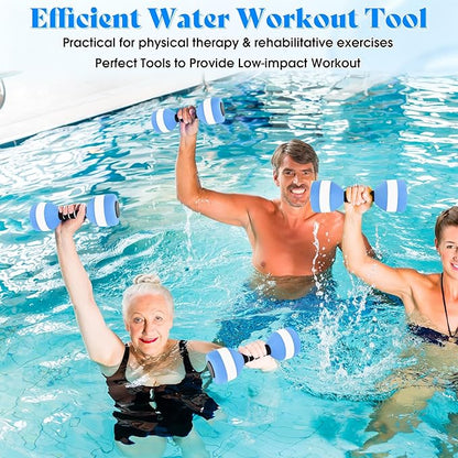 Aquatic Dumbbells, 2PCS EVA Foam Water Weights, Aquatic Exercise Dumbbells for Adults Youth Women Water Workouts Tools