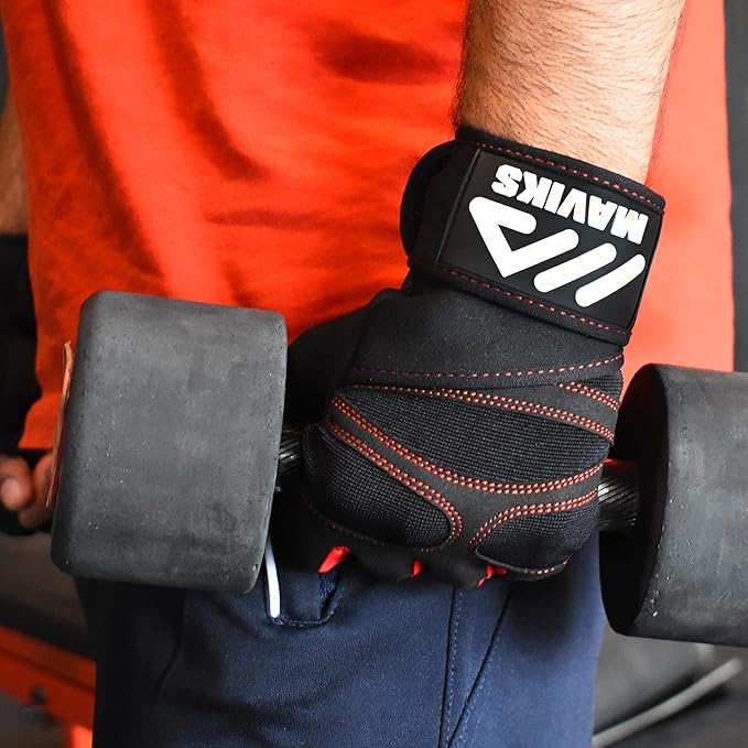 Workout Gloves for Men and Women Weight Lifting Gloves with Wrist Wrap Support for Gym Training Weightlifting Crossfit Pull-ups Exercise Glove for Ladies & Gents