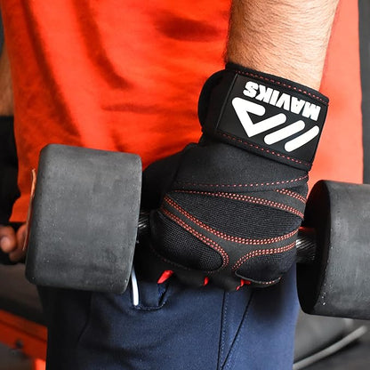 Workout Gloves for Men and Women Weight Lifting Gloves with Wrist Wrap Support for Gym Training Weightlifting Crossfit Pull-ups Exercise Glove for Ladies & Gents