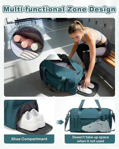 Gym Bag Womens,Travel Duffel Carry on Bag Sport Tote Bag Weekend Overnight Bag