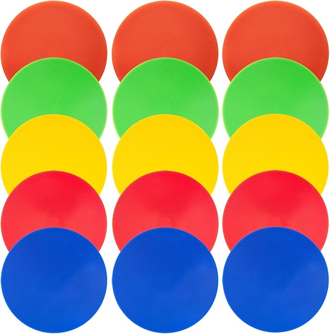 Spot Markers 4.72 Inch 9 Inch Non Slip Rubber Floor Markers Flat Field Cones Poly Dots for Soccer Basketball Sports Speed Agility Training and Drills