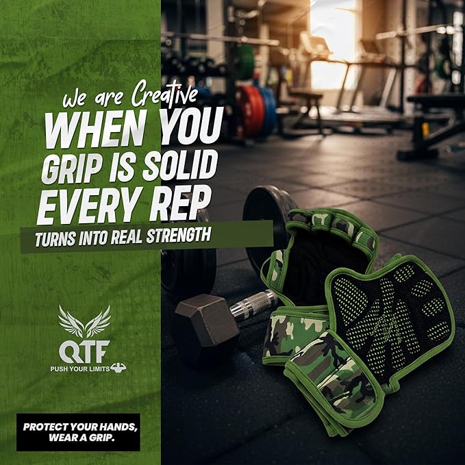 QTF Ventilated Weight Lifting Gloves for Men & Women Workout Gym Fitness Extra Grip with Wrist Support Wrap Cross fit Pull-ups Barbell Training Sports