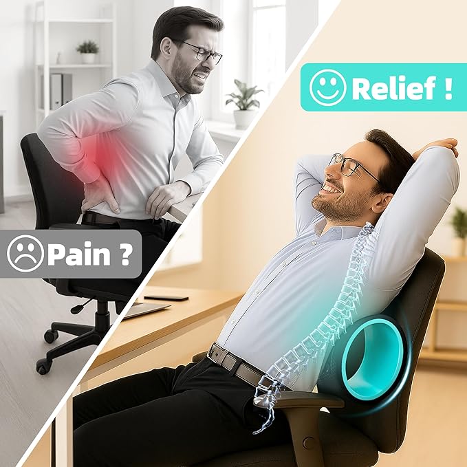 Back Roller Wheel for Back Pain – 3-Pack Yoga Wheel Set for Deep Tissue Massage, Stretching & Posture Support – EVA Foam Back Stretcher – Supports Up to 500lbs