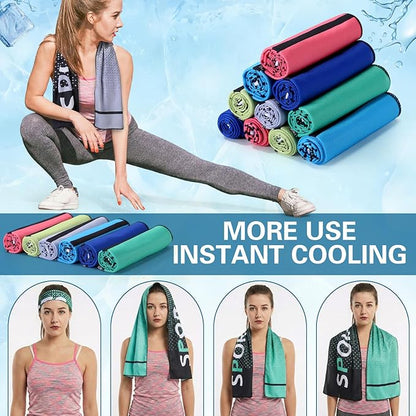 Frienda 12 Pcs Cooling Towels for Neck and Face 40"x12" Soft Breathable Chilly Towel Ice Sport Microfiber Sweat Rag for Yoga Sport Running Gym Workout Camping Fitness Party Favors Team Gift