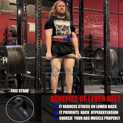Beast Power Gear Weight Lifting Belt Lever Buckle 10MM 13MM Thick & 4 Inches Free Strap Weightlifting, Powerlifting, Deadlifts, Squats Men Women