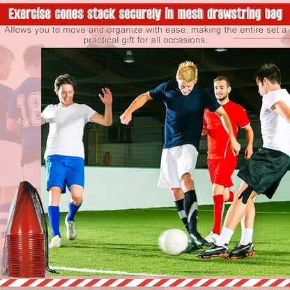 Syhood 30 Pack 7 Inch Plastic Traffic Cones Sports Training Agility Marker Mini Cones for Soccer, Skating, Football, Basketball, Indoor and Outdoor Games Sports Practice Equipment